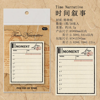 P-11 Ancient Forest Sticky Notes Poetic Series of Time Material Retro Chronicle 4Style