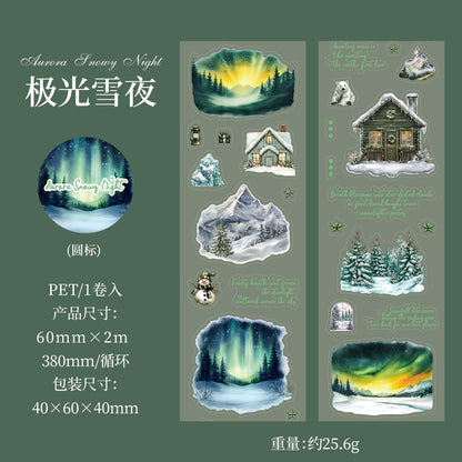 S-42 Dark Phantom Cloud Snow Series Sticker Tape Winter Theme Landscaping 6Style
