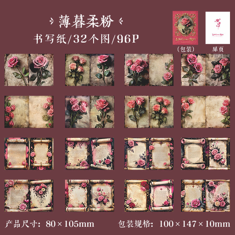 S-29 Retro Rose Theme Hardcover Material Book Letter from the Rose Series 4Style