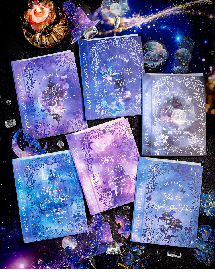 S-31  Ice Crystal PET 3D Laser Silver Sticker Starry Sky Secret Realm Series 6Style