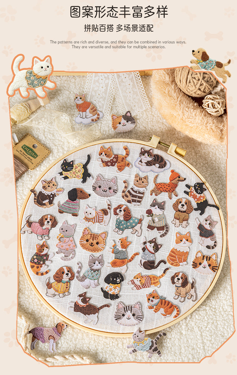 S-17 Velvet Embroidery  Keao Animal Sticker 6 Style