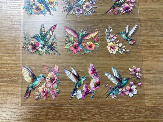 E-29 Humming Bird 3Dembossed sticker one piece