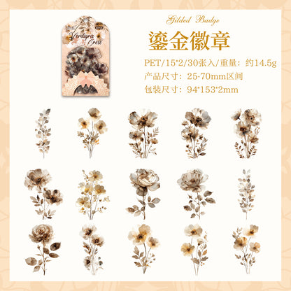 S-41 Flower Series Floral Journal Decoration Collage Material Base Stickers