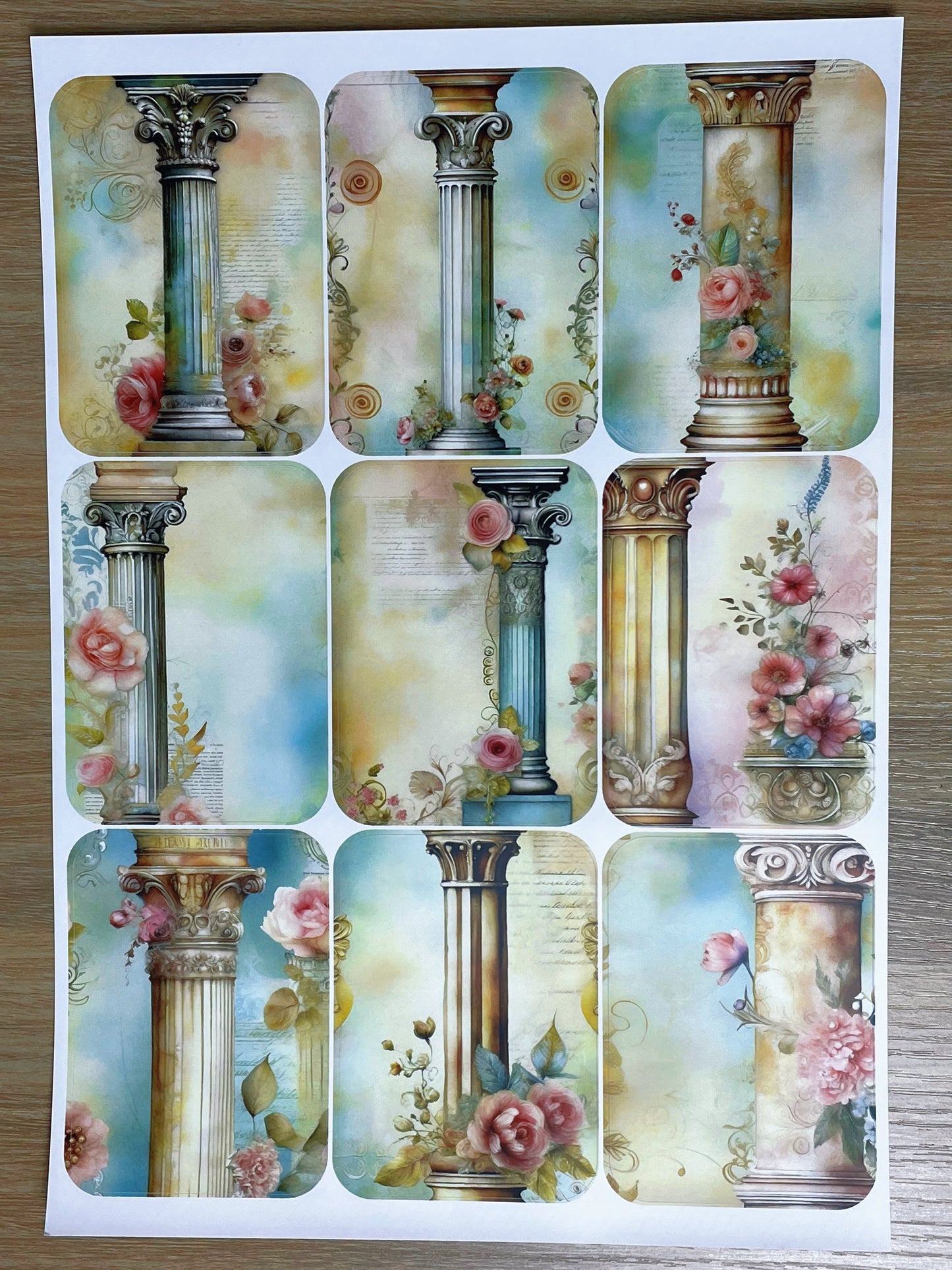 A-121  ATC background precut sticker  A4 size（1Piece)
