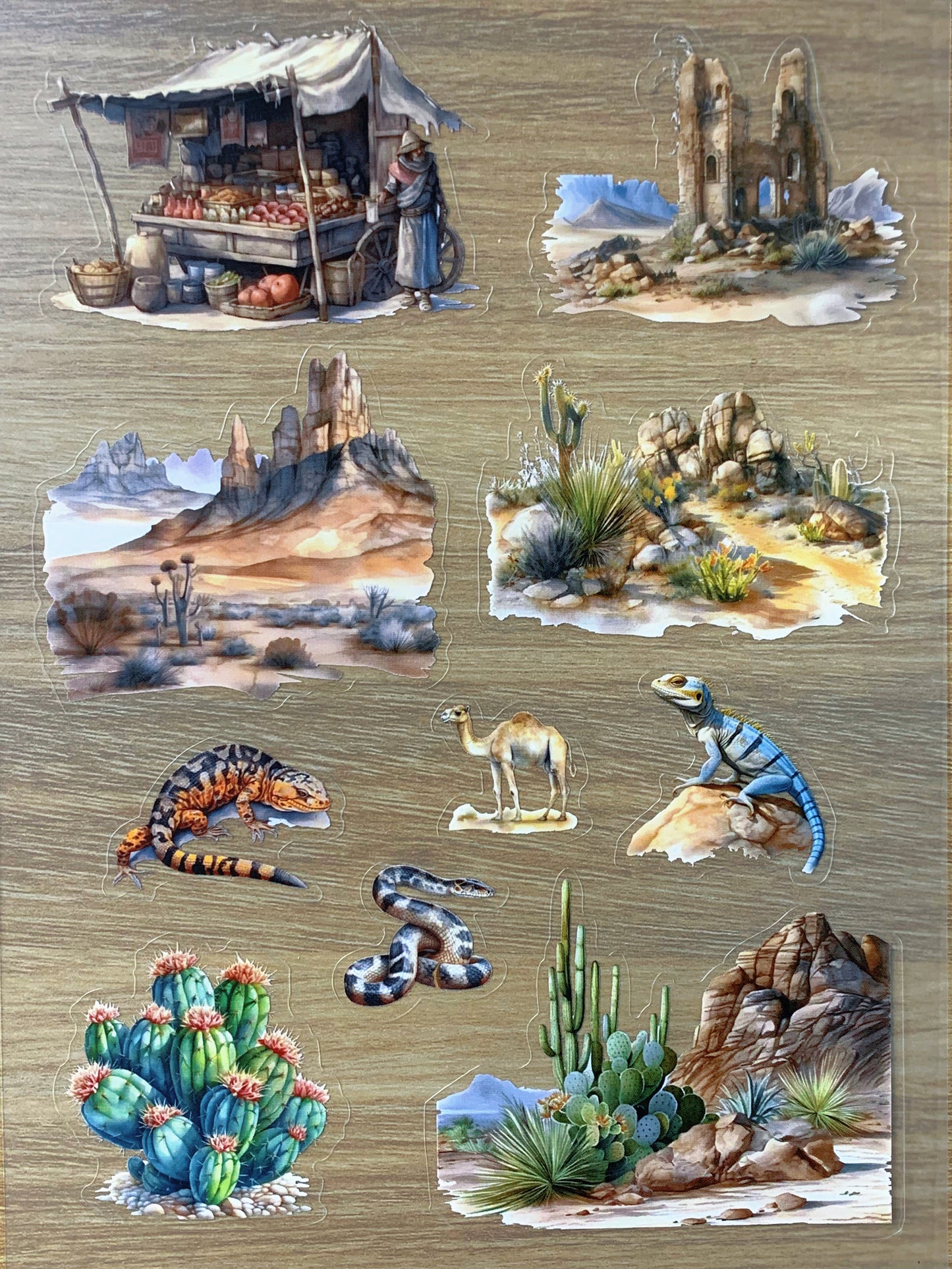S40 Desert Wanderer Journal  sticker pet precut A5 size 2 pieces
