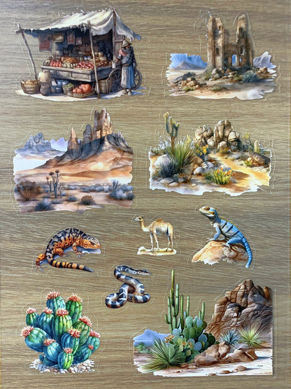 S40 Desert Wanderer Journal  sticker pet precut A5 size 2 pieces