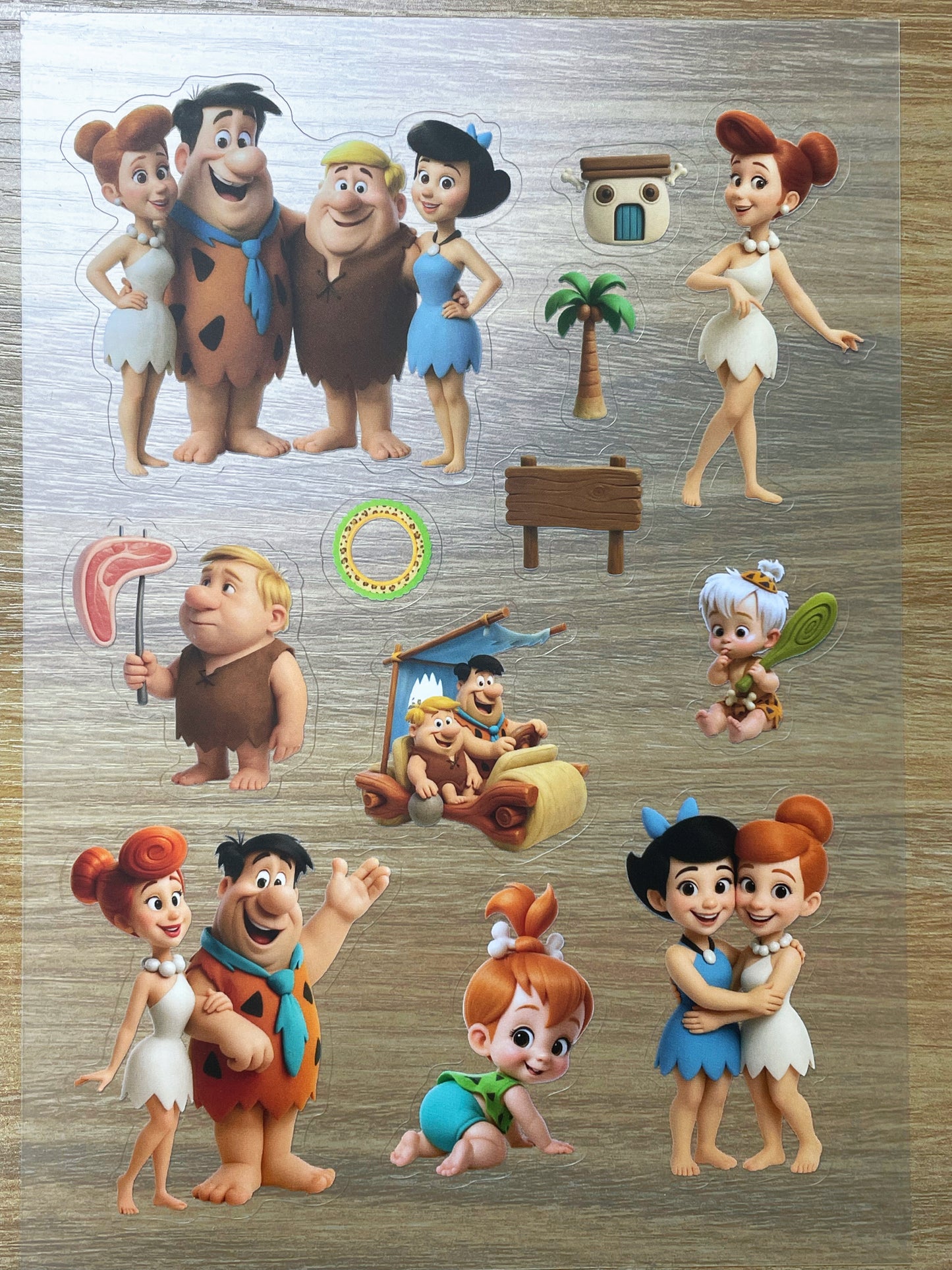 S58 The Flintstones  sticker pet precut A5 size 2 pieces