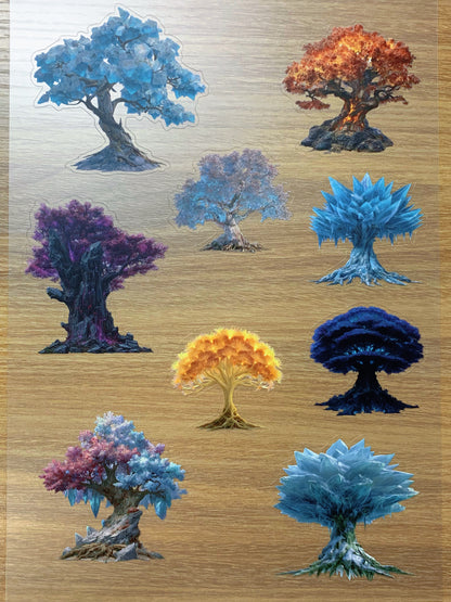 S90 Prismatic Spirit Tree sticker pet precut A4 size 5 pieces