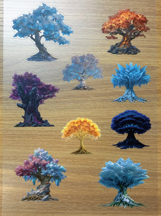 S90 Prismatic Spirit Tree sticker pet precut A4 size 5 pieces