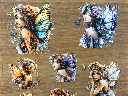 E-96 Color Wing Nymph 3D Embossed sticker 1 piece