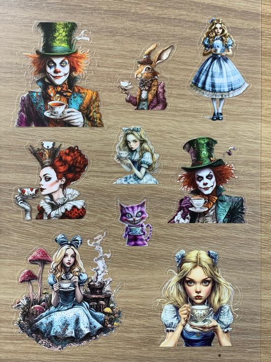 S51 Whimsical Chess  sticker pet precut A5 size 3 pieces