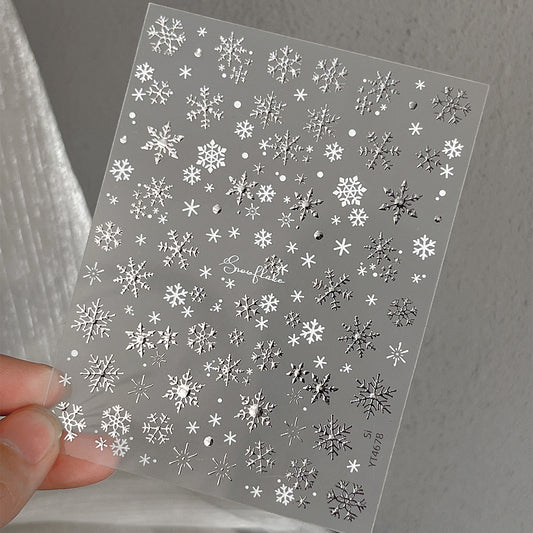 mini-3 Gold and Silver Snowflake  Stickers