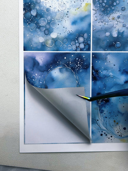 A-061  ATC background precut sticker  A4 size（1Pieces)