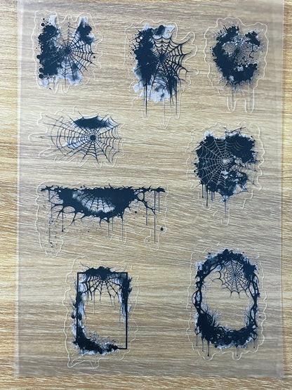 S30  Cobweb Shadow Set  sticker pet precut A5 size 2 pieces