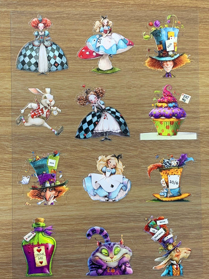 E-97 Alice on Mushroom 3D Embossed sticker 1 piece