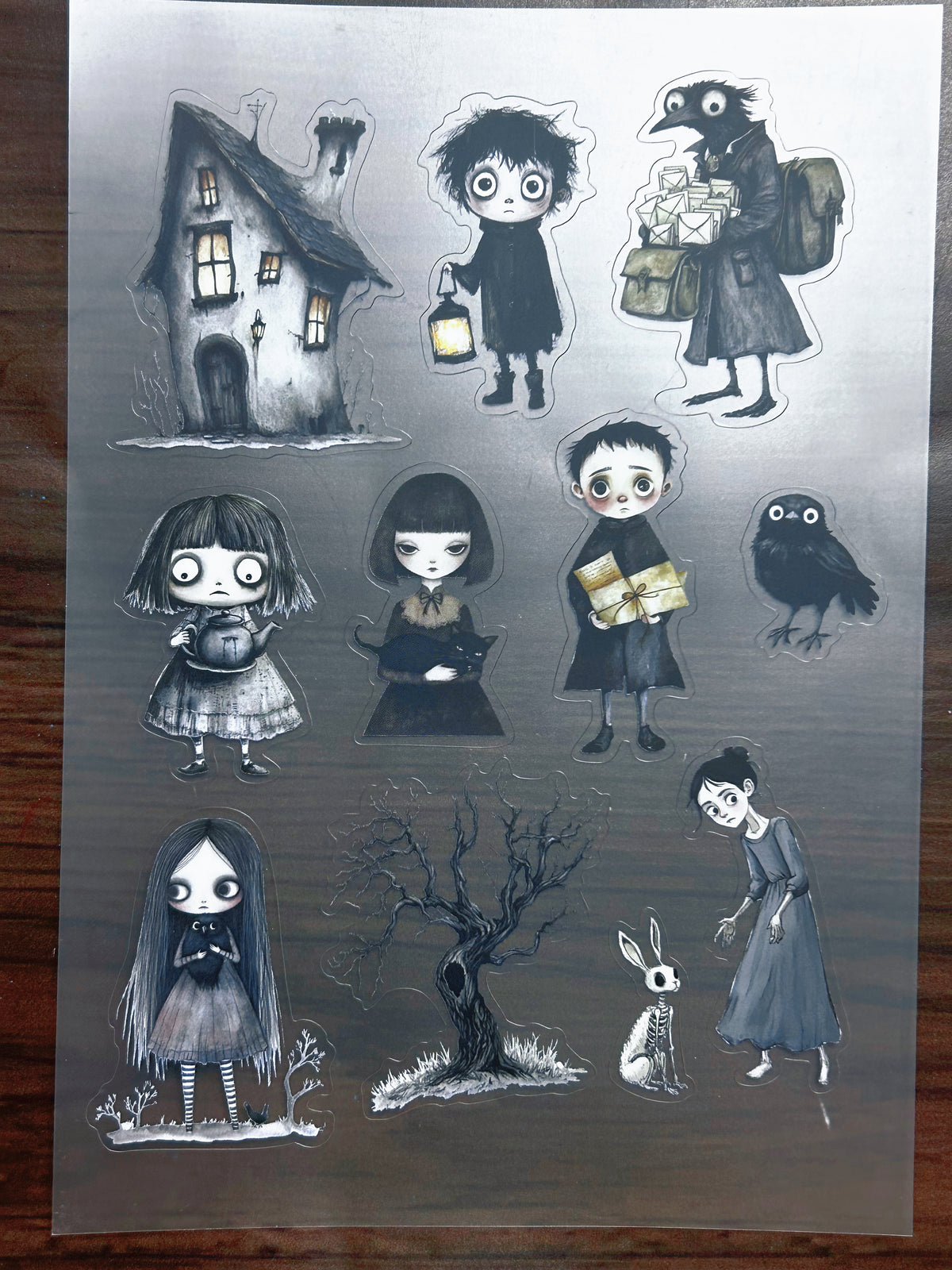 S-181 Dark Mail sticker pet precut A5 size 5 pieces
