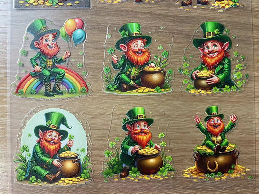 E-35 Leprechaun 3Dembossed sticker one piece