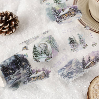 S-42 Dark Phantom Cloud Snow Series Sticker Tape Winter Theme Landscaping 6Style
