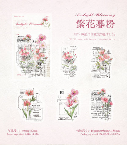 S-44  Kaleidoscope Notes Series Vintage Floral Landscaping Theme 6Style