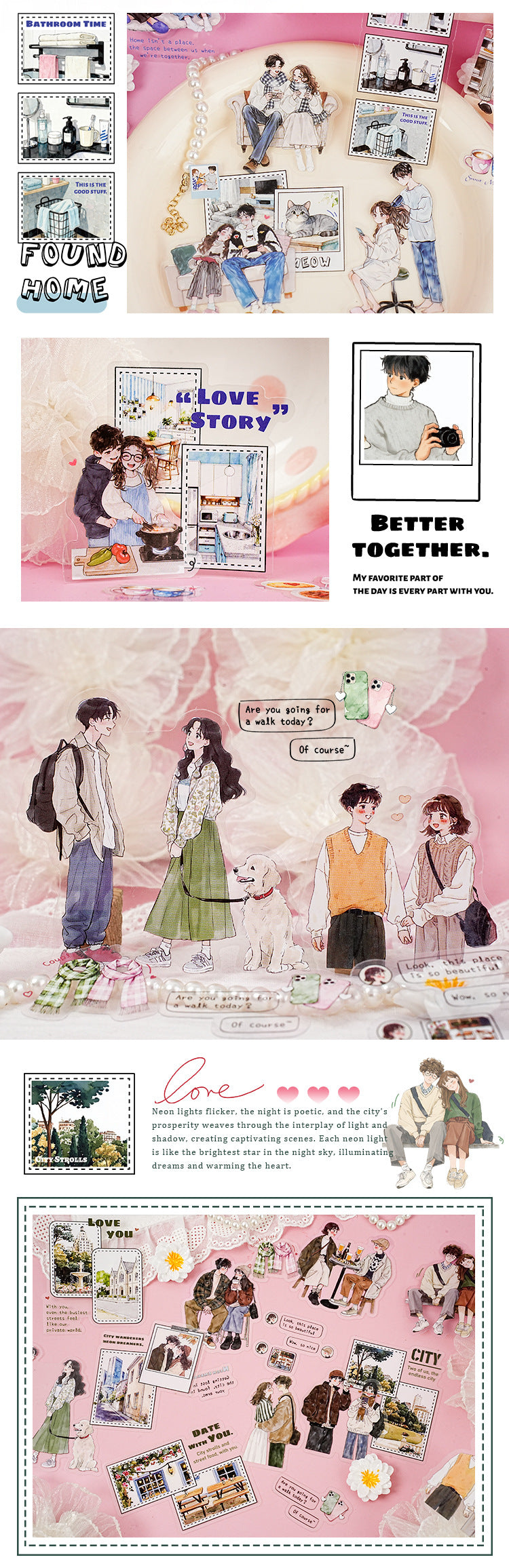 S-32  The Rest of My Life with You Series Couple Theme Sticker 6Style