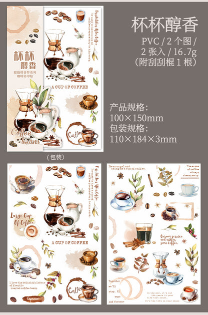 S-22 Coffee Transfer Sticker Hazy Coffee Fragrance Dream Series  6Style