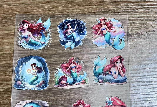 E-26 Mermaid Ariel 3Dembossed sticker one piece