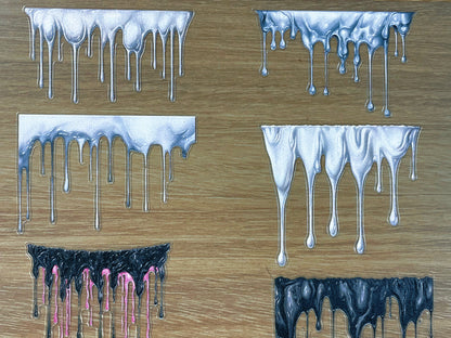 E-80 Frost Melts 3D Embossed sticker 1 piece