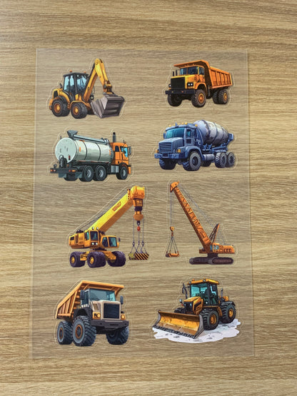 S21 Construction Crew sticker pet precut A5 size 3 pieces