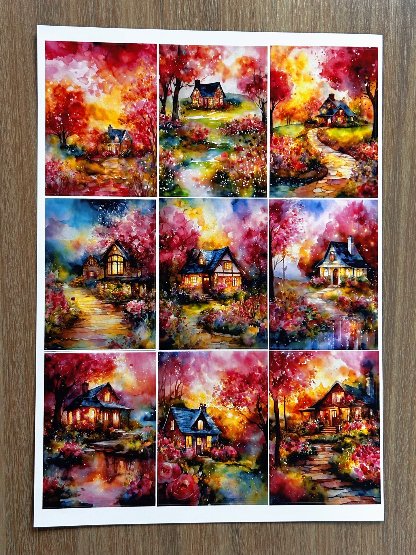 A-16  ATC background precut sticker  A4 size（1Pieces)