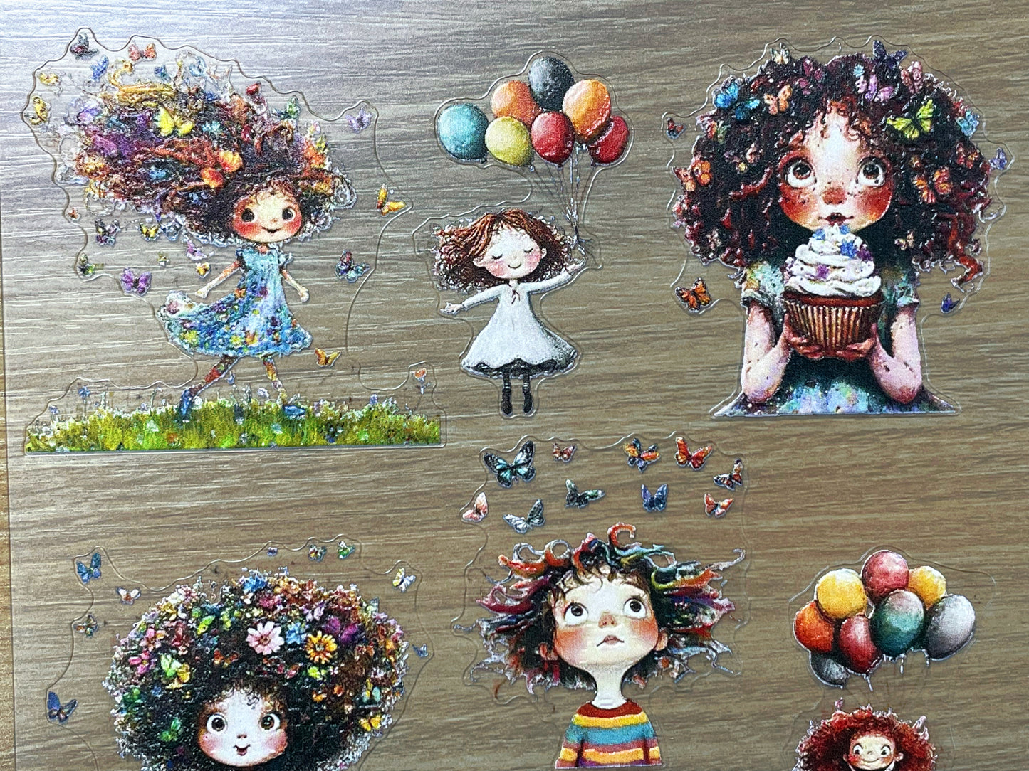 E-148 Wild Bloom Children 3D Embossed sticker 1 piece