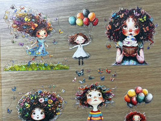 E-148 Wild Bloom Children 3D Embossed sticker 1 piece
