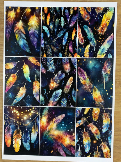 A-041  ATC background precut sticker  A4 size（1Pieces)