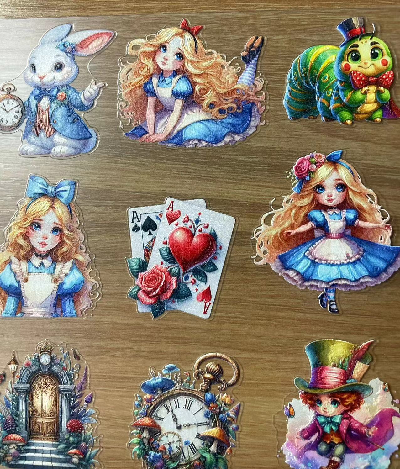 E-1 Alice 3D Embossed sticker 1 piece
