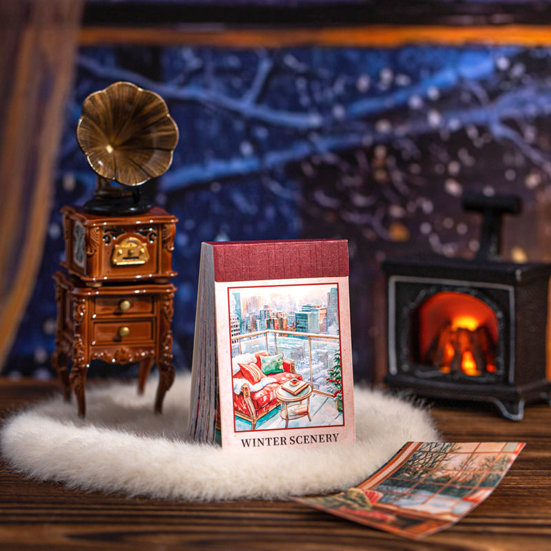 S-18   Sticker Book Winter Light Collection 50Winter Scenery Theme Material 4Style