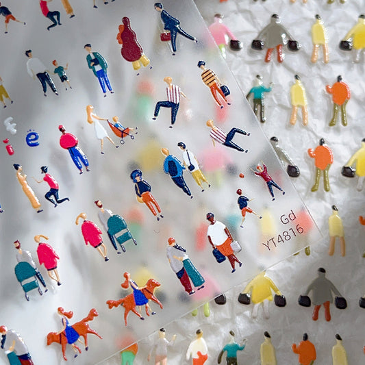 MINI-15 Jelly Cartoon Character Stickersrtoon Internet Celebrity Style Decorative Stickers