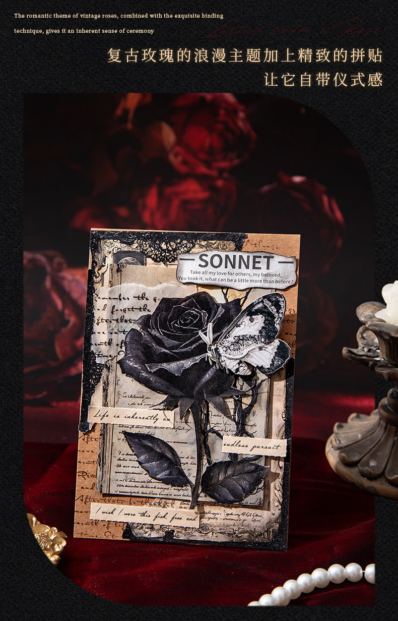 S-29 Retro Rose Theme Hardcover Material Book Letter from the Rose Series 4Style