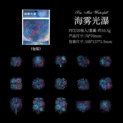 S-16 Dark Phantom PET Sticker package Gorgeous Fireworks Painting Series