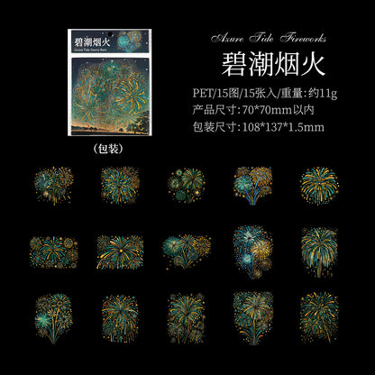 S-16 Dark Phantom PET Sticker package Gorgeous Fireworks Painting Series