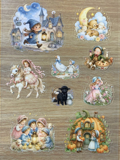 S42 Nursery Rhyme Dreams  sticker pet precut A5 size 3 pieces