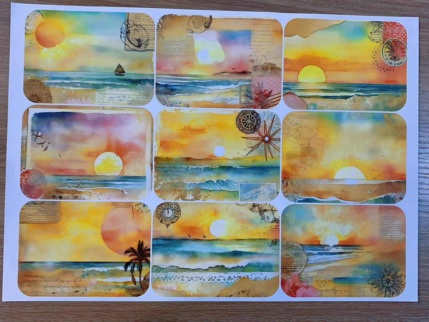 A-040  ATC background precut sticker  A4 size（1Pieces)