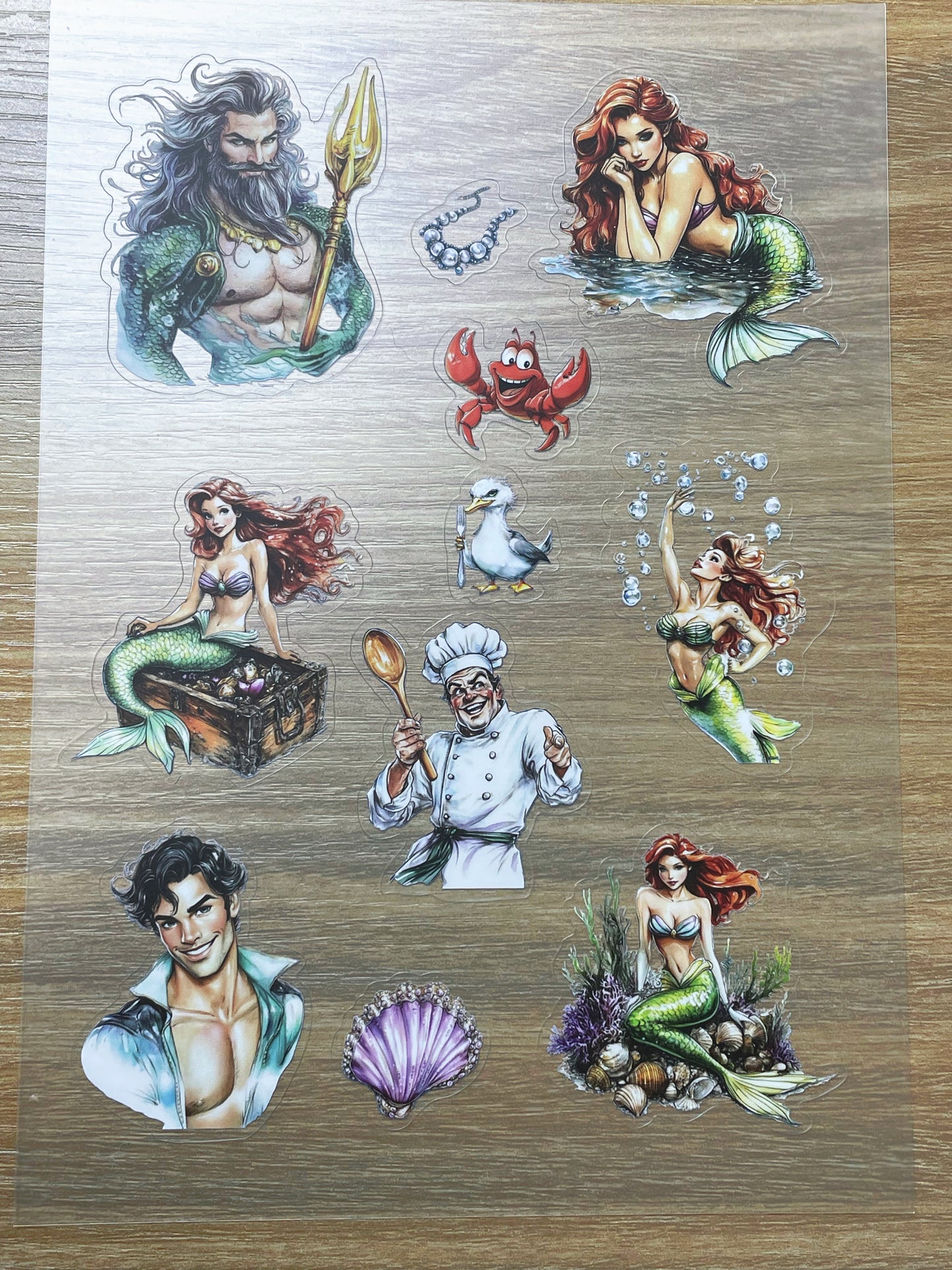 S116 The Little Mermaid sticker pet precut A5 size 4 pieces