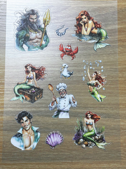 S116 The Little Mermaid sticker pet precut A5 size 4 pieces