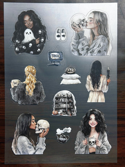 S-182 Cozy Halloween sticker pet precut A5 size 6 pieces