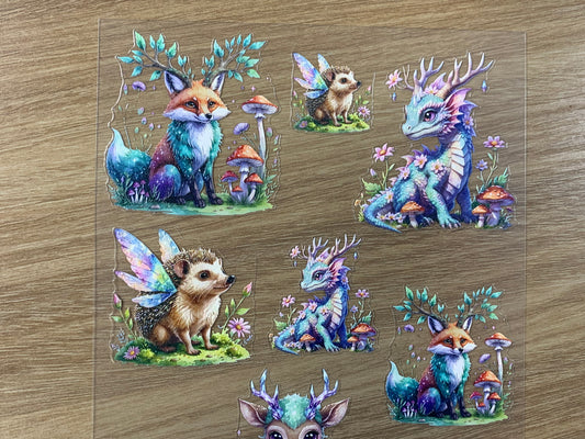 E-57 Animal Fairy 3D Embossed sticker 1 piece