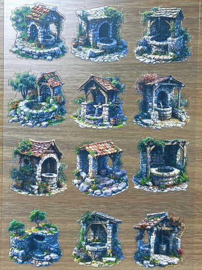 E-97 Forgotten Well Court  3D Embossed sticker 1 piece
