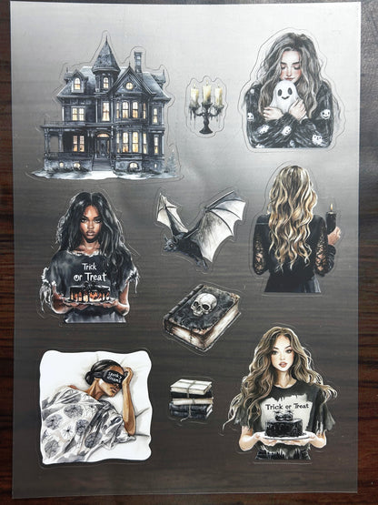 S-182 Cozy Halloween sticker pet precut A5 size 6 pieces