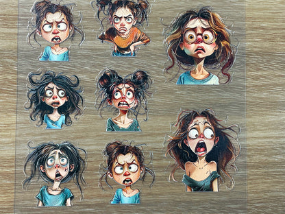 E-81 Mood Swing 3D Embossed sticker 1 piece