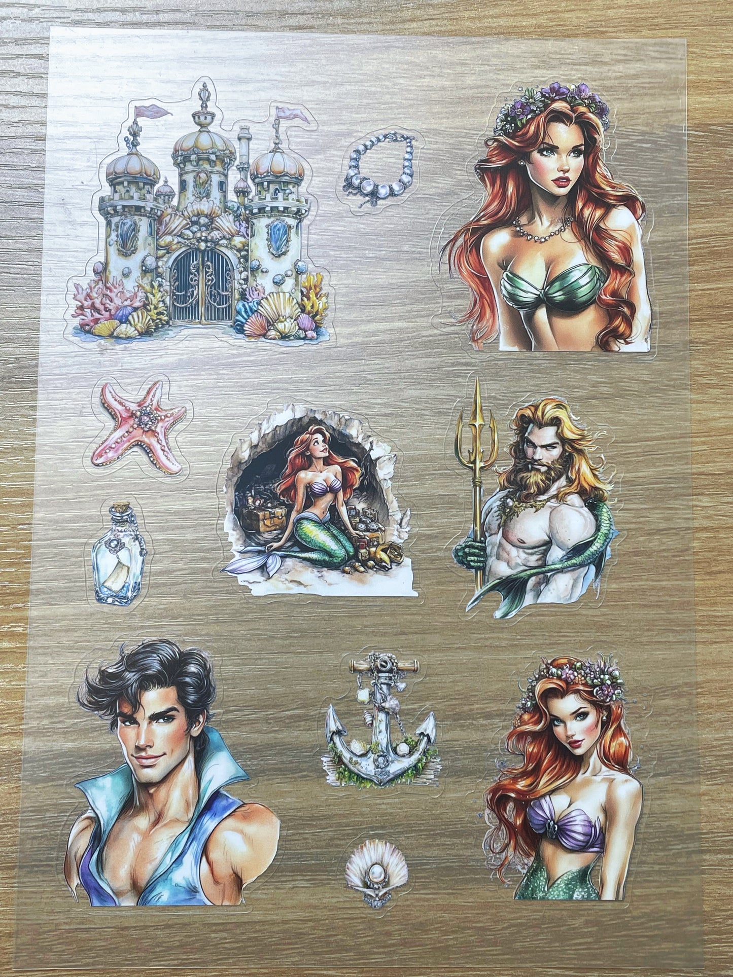 S116 The Little Mermaid sticker pet precut A5 size 4 pieces