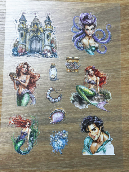 S116 The Little Mermaid sticker pet precut A5 size 4 pieces