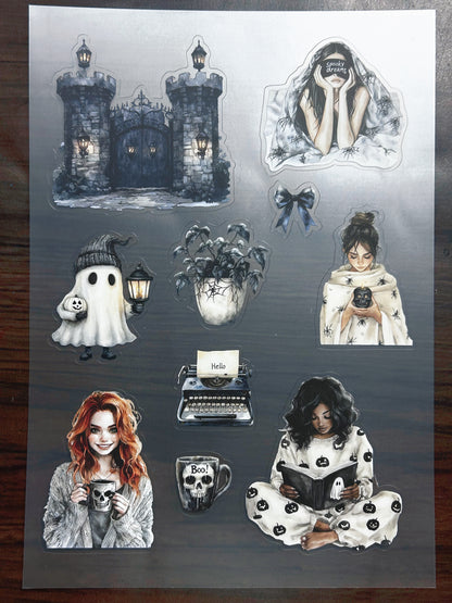 S-182 Cozy Halloween sticker pet precut A5 size 6 pieces